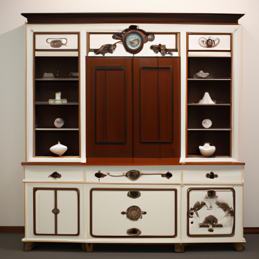 sort vitrineskab med skuffer